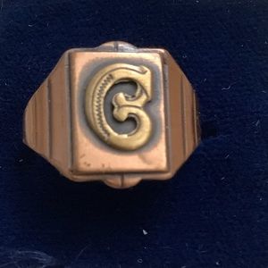 New vintage copper G monogram adjustable ring
